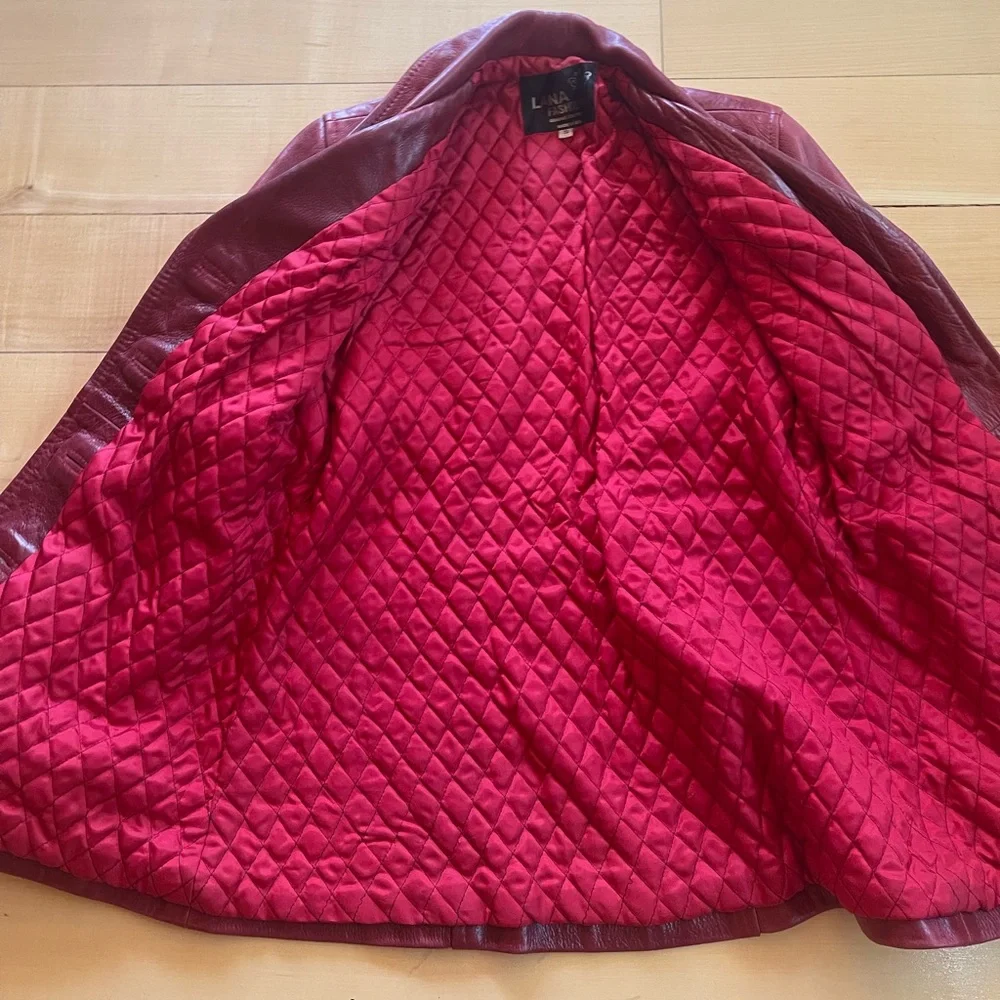 Lana Fashions Red leather coat - Picture 2 of 4
